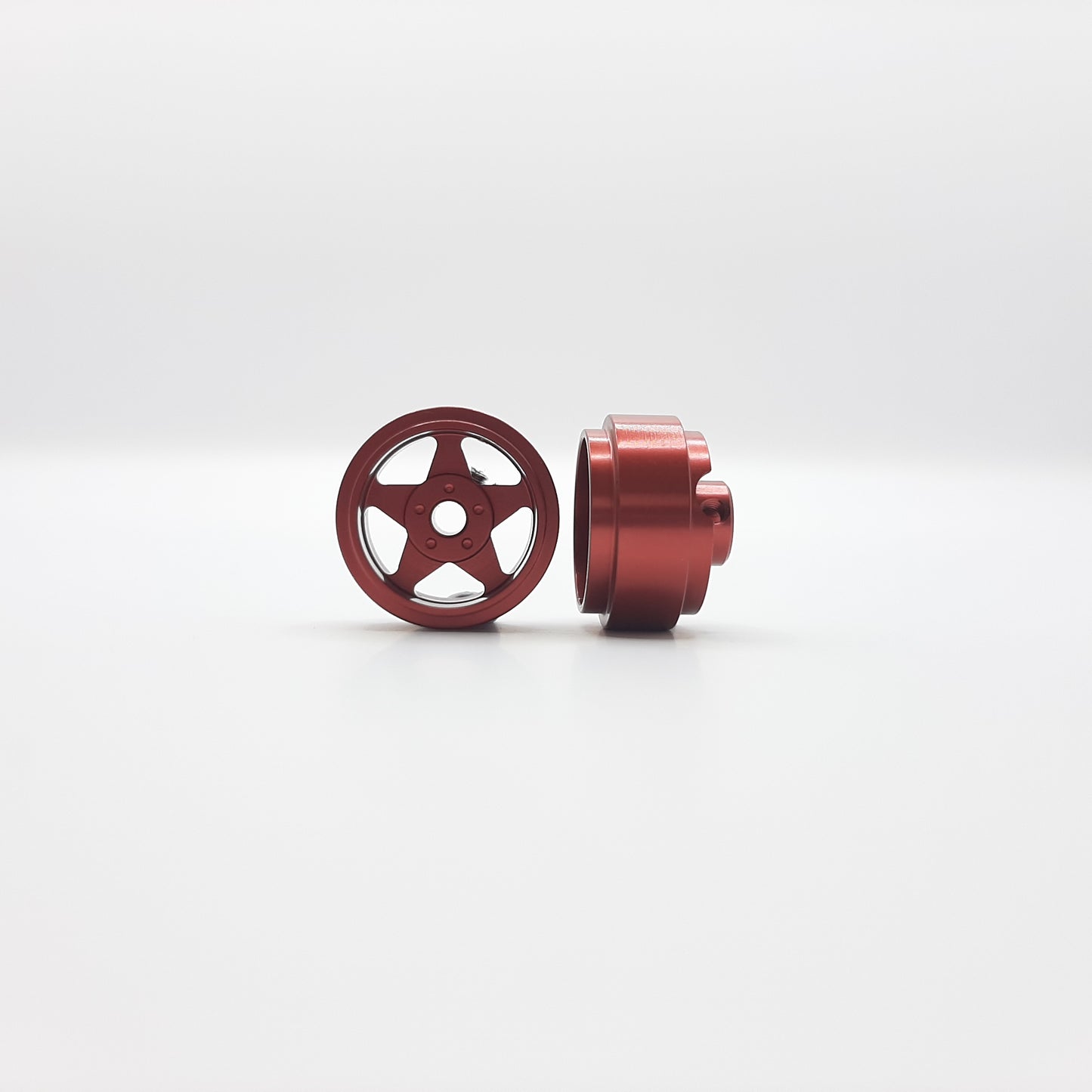 Staffs Slot Cars UK STAFFS16 Staffs Slot 5 Spoke Red Alloy Wheels 15.8 x 8.5mm