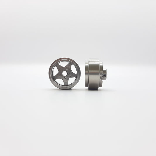 Staffs Slot Cars UK STAFFS22 STAFFS 5 Spoke Grey Alloy Wheels 15.8 x 8.5mm