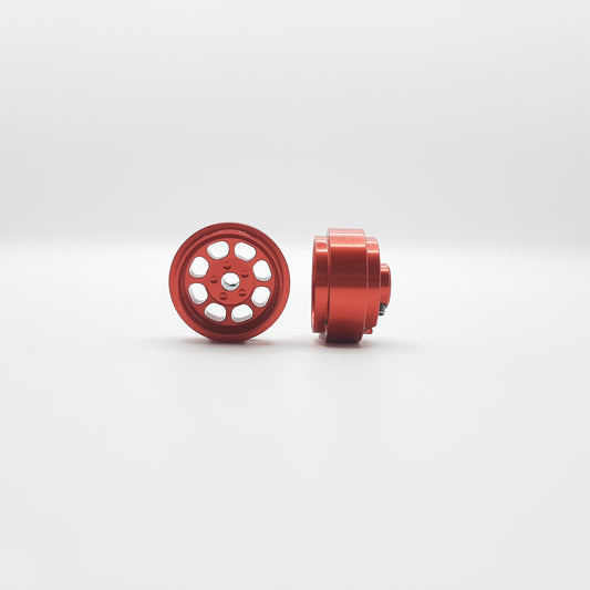Staffs Slot Cars UK STAFFS81 Staffs Classic 15.8 x 8.5mm Alloy Red Wheels
