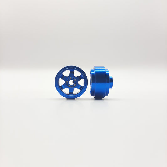 Staffs Slot Cars UK STAFFS194 STAFFS 6 SPOKE 15.8 X 8.5mm Alloy Blue