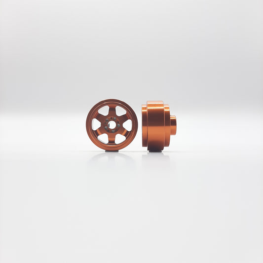 Staffs Slot Cars UK STAFFS198 STAFFS 6 SPOKE 15.8 X 8.5mm Alloy Orange