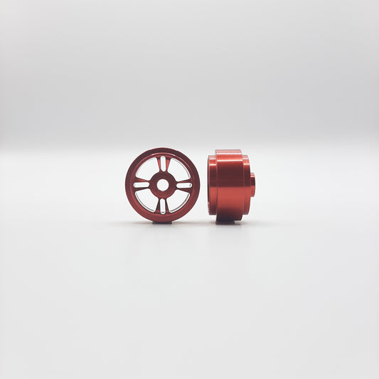 Staffs Slot Cars UK STAFFS187 STAFFS 4 SPOKE 15.8 X 8.5mm Front Alloy Red