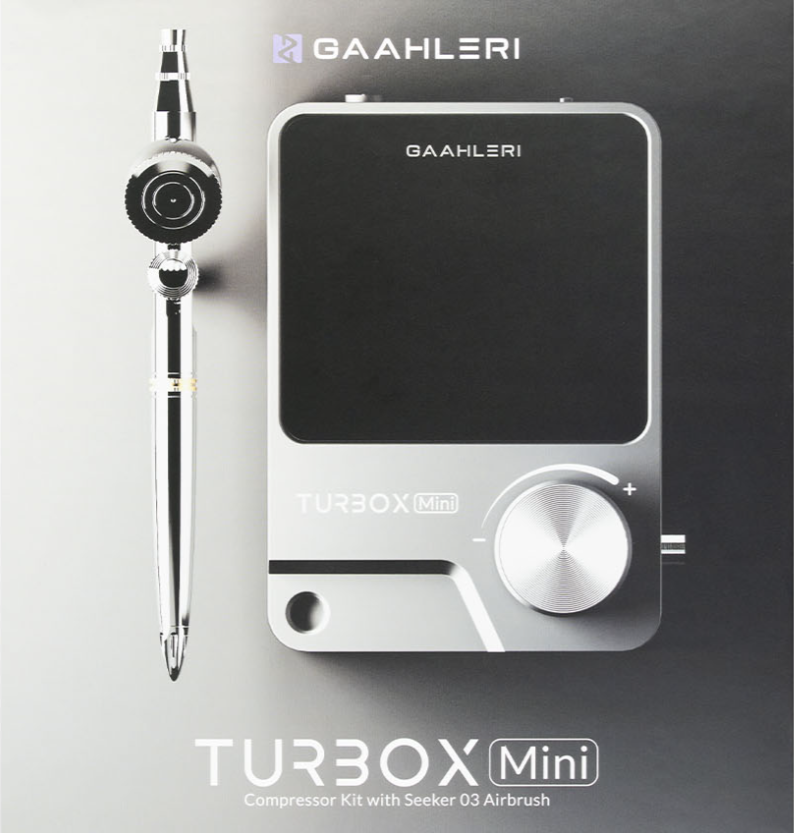 GA-47606 Compresor Gaahleri TURBOX mini con aerografo Seeker 0.3