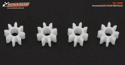 SCALEAUTO SC-1008 Piñón 8d. M50 Polyamide (4 unidades)