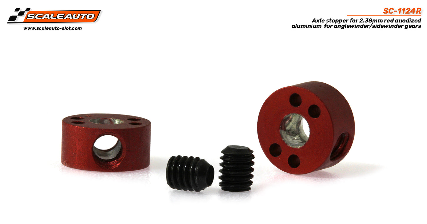 SCALEAUTO SC-1124R Tope Corona Aligerado M2.5 Rojo para Ejes 2.38 mm