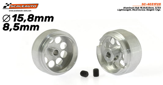 SCALEAUTO SC-4031F25 Llanta Aluminio 15.8x8.5mm. Lightweight
