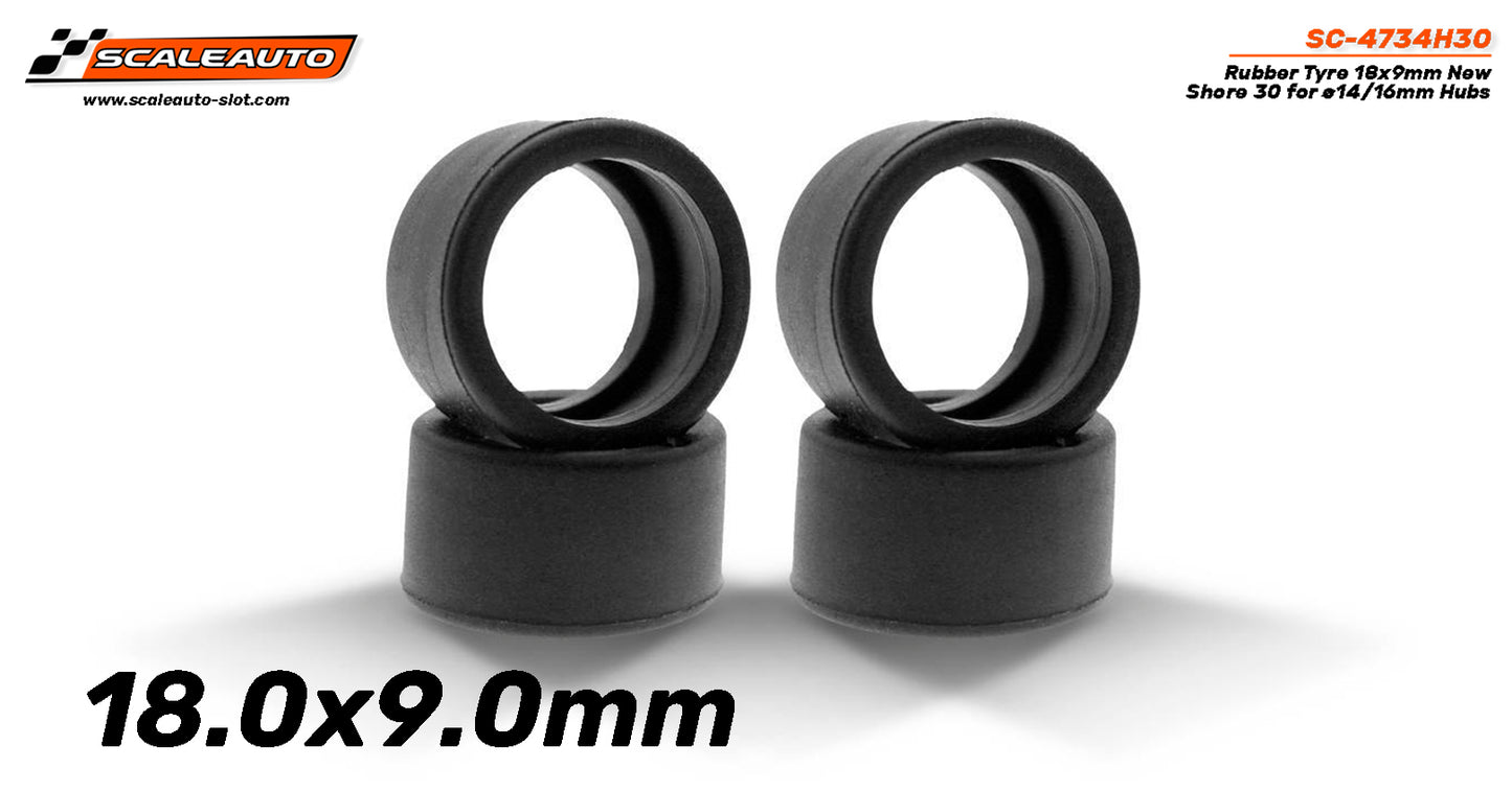 SCALEAUTO SC-4734SH30 Neumático Goma 18x9mm New Shore 30