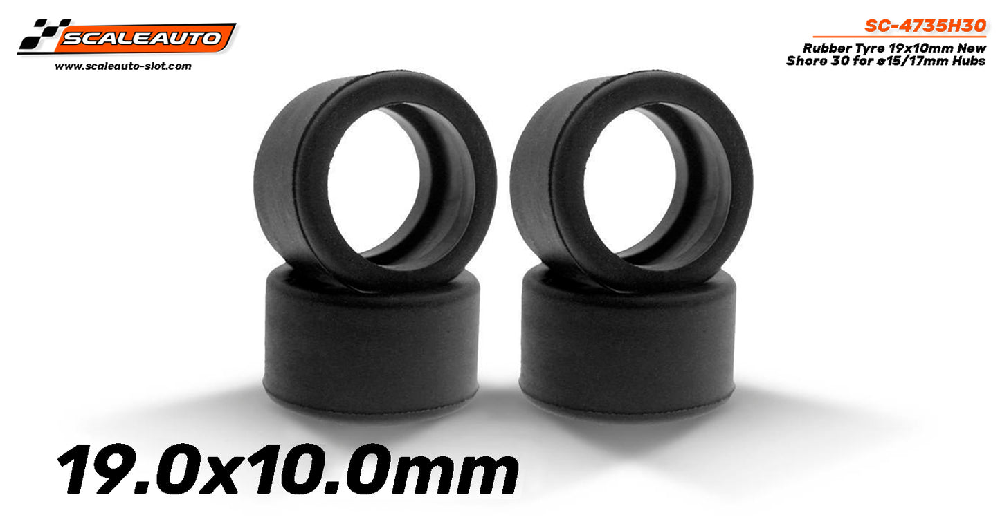SCALEAUTO SC-4735SH30 Neumático Goma 19x10mm New Shore 30