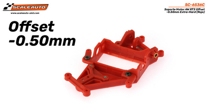 Scaleauto SC-6536C Soporte Motor AW RT3 Offset -0.50mm Hard (Rojo)