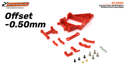 Scaleauto SC-6536C Soporte Motor AW RT3 Offset -0.50mm Hard (Rojo)
