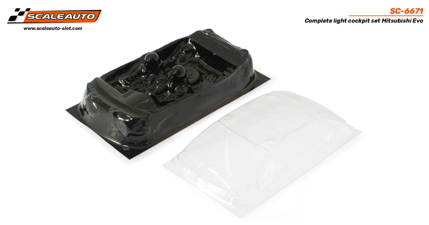 SCALEAUTO SC-6671 Interior + Cristales en Lexan Mitsubishi Evo